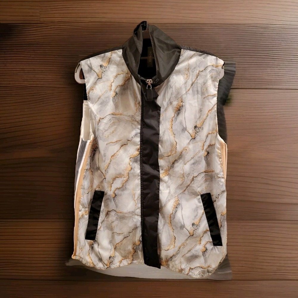 NO KA'OI Marble Print Sleeveless Vest Jacket‎